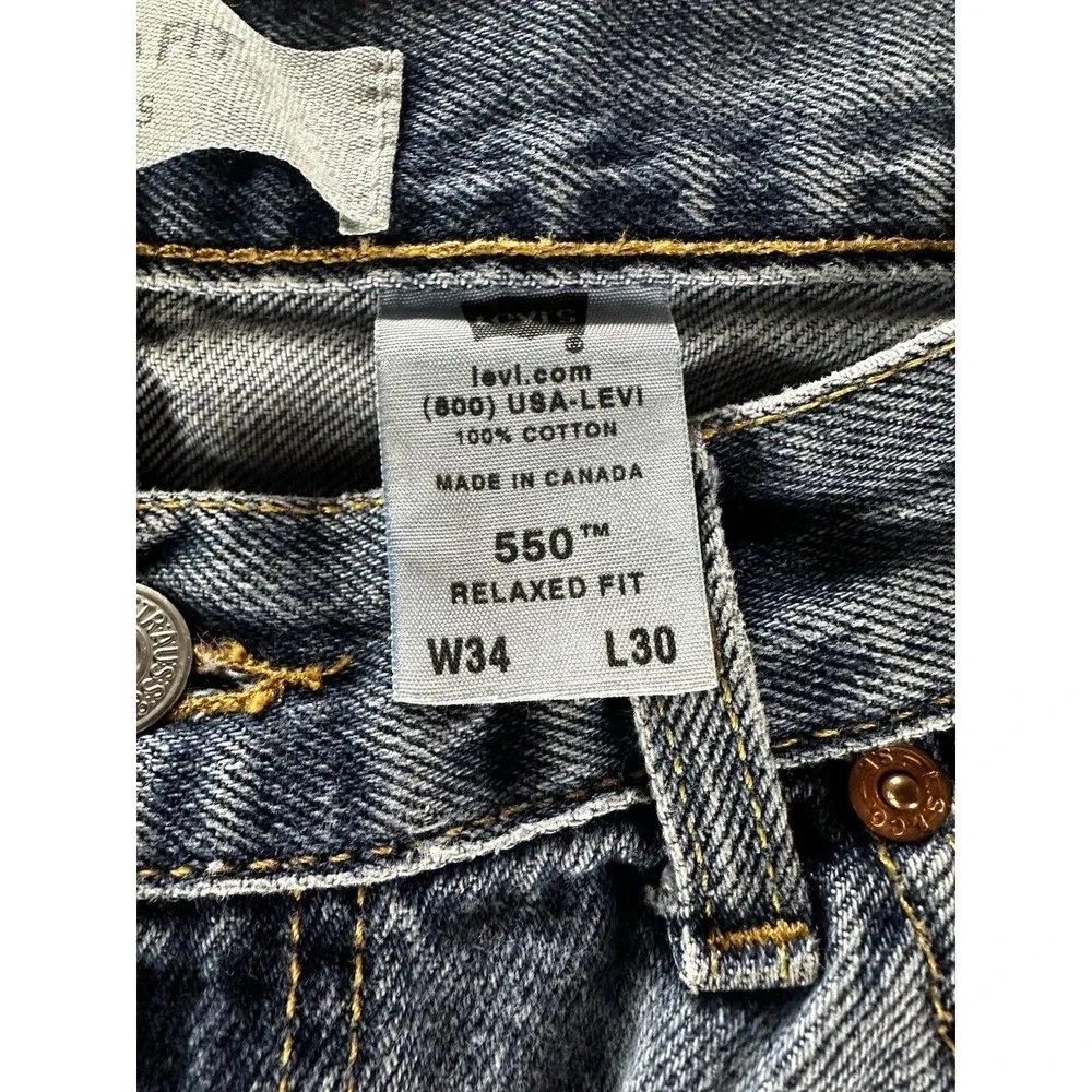 VTG Levi's 550 Jeans Mens 33x29 Light Wash Relaxed Fit - Original Black Levi Tag